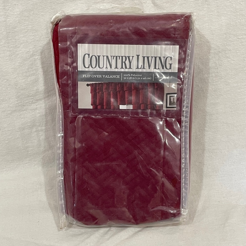 Country Living "Notting Hill" Flip Over Valance NEW Ruby Red